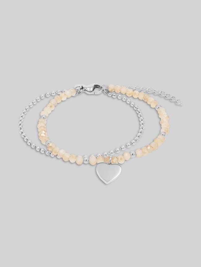 Tom Tailor Armband mit Herz Anhänger aus Edelstahl silber - Silver Tom Tailor Armband mit Herz Anhänger aus Edelstahl silber - Silver