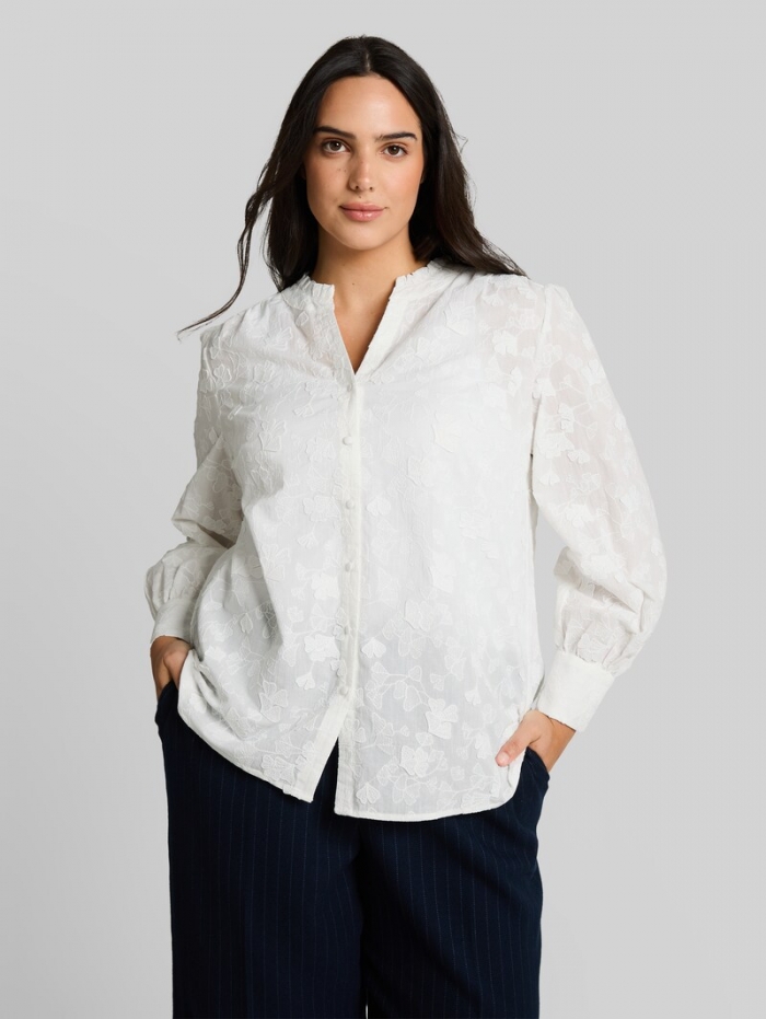 Tom Tailor Plus Size - Loose Fit Bluse mit Stickerei - White Tom Tailor Plus Size - Loose Fit Bluse mit Stickerei - White