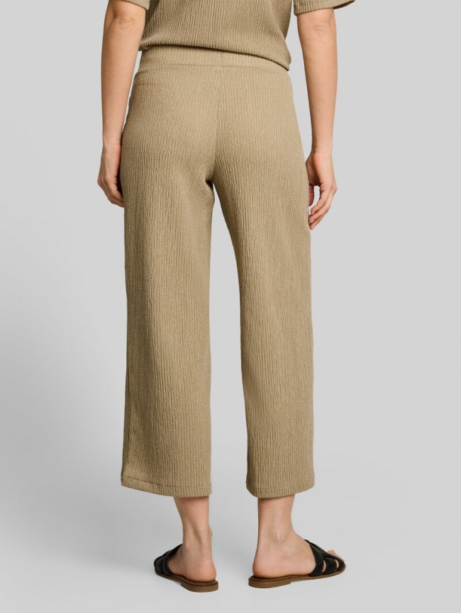 Tom Tailor Crinkle Culotte Hose - Olive White Structure Tom Tailor Crinkle Culotte Hose - Olive White Structure