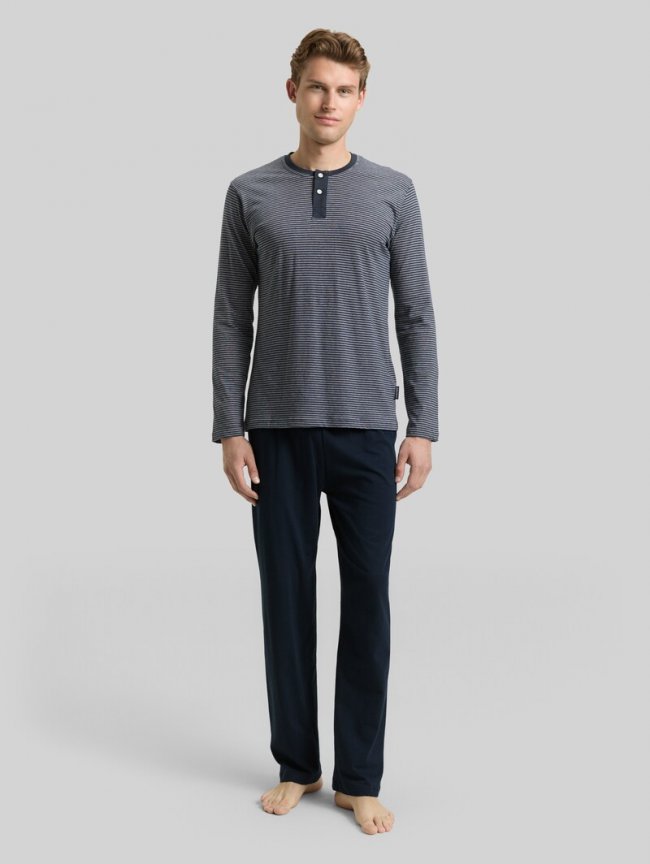Tom Tailor Pyjama-Set aus Baumwolle - Blue-dark-horizontal Stripe Tom Tailor Pyjama-Set aus Baumwolle - Blue-dark-horizontal Stripe