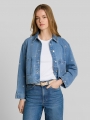 Tom Tailor Jeansjacke mit Stickereien - Blue White Daisy Embroidery Tom Tailor Jeansjacke mit Stickereien - Blue White Daisy Embroidery