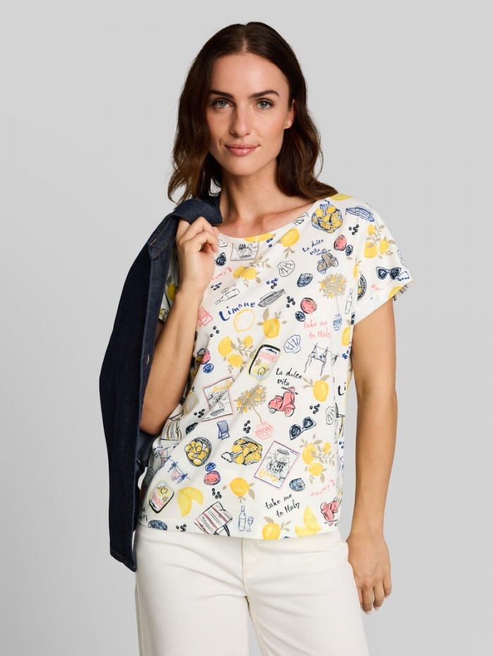 Tom Tailor T-Shirt mit Allover-Print - Summerly Lemon Print Tom Tailor T-Shirt mit Allover-Print - Summerly Lemon Print