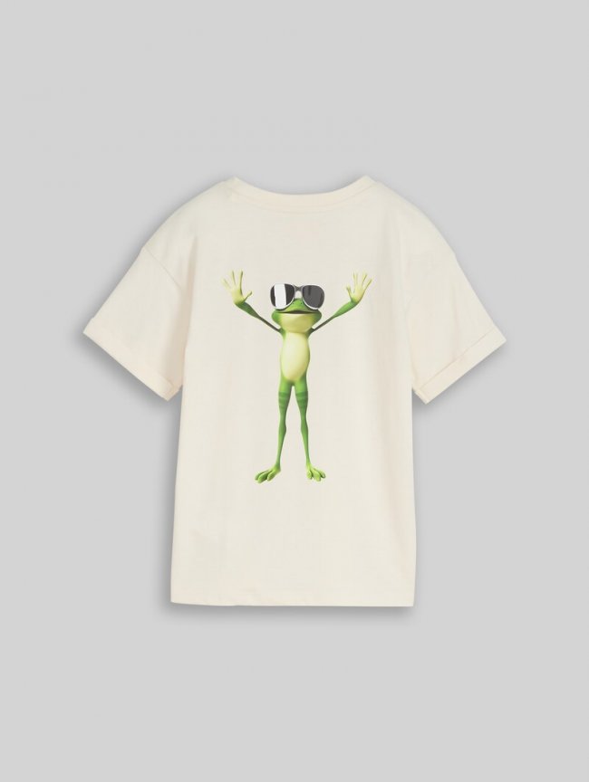 Tom Tailor Oversize T-Shirt mit Foto-Print auf der Rückseite - Wool White Tom Tailor Oversize T-Shirt mit Foto-Print auf der Rückseite - Wool White