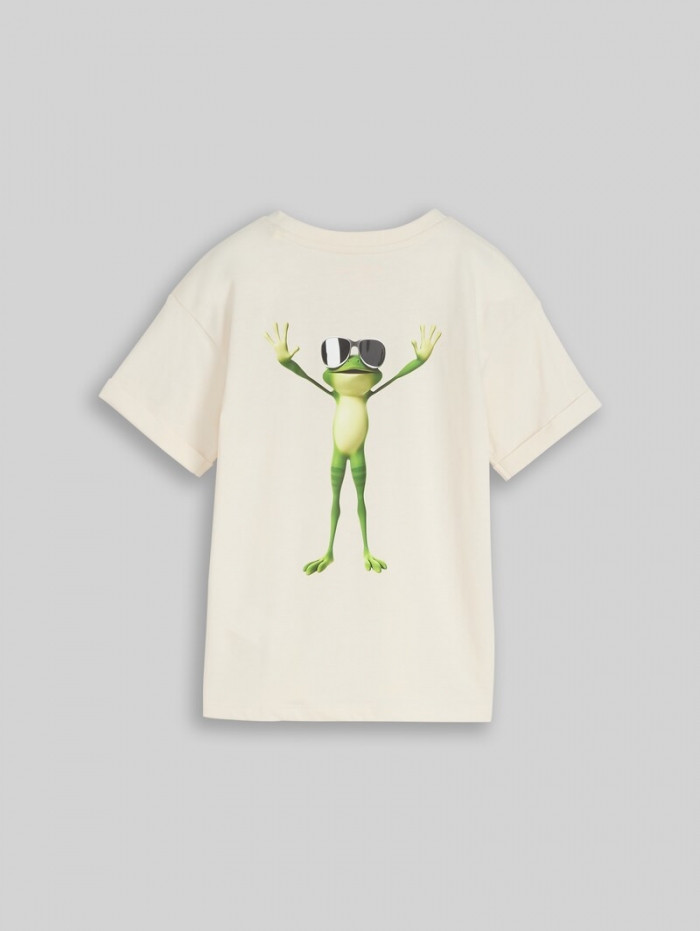 Tom Tailor Oversize T-Shirt mit Foto-Print auf der Rückseite - Wool White Tom Tailor Oversize T-Shirt mit Foto-Print auf der Rückseite - Wool White