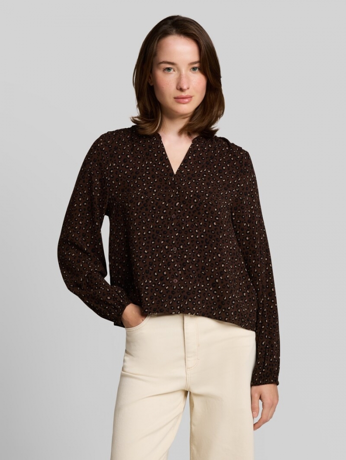 Tom Tailor Bluse mit Muster - Brown Black Leo Print Tom Tailor Bluse mit Muster - Brown Black Leo Print