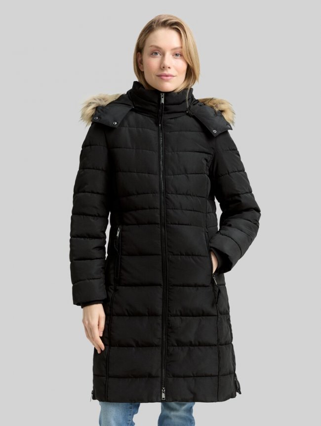 Tom Tailor Puffer-Mantel mit abnehmbarer Kapuze - Deep Black Tom Tailor Puffer-Mantel mit abnehmbarer Kapuze - Deep Black