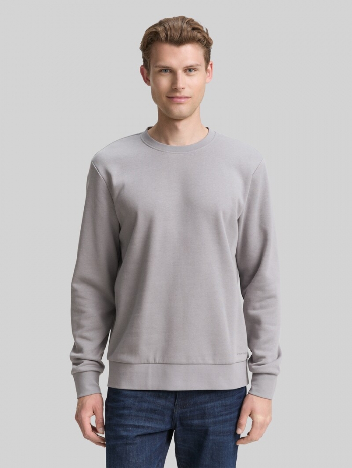 Tom Tailor Basic Sweatshirt in Unifarben - Formal Grey Tom Tailor Basic Sweatshirt in Unifarben - Formal Grey