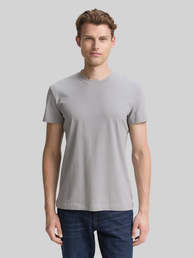 Tom Tailor Slim Fit T-Shirt mit Stretch - Formal Grey Tom Tailor Slim Fit T-Shirt mit Stretch - Formal Grey