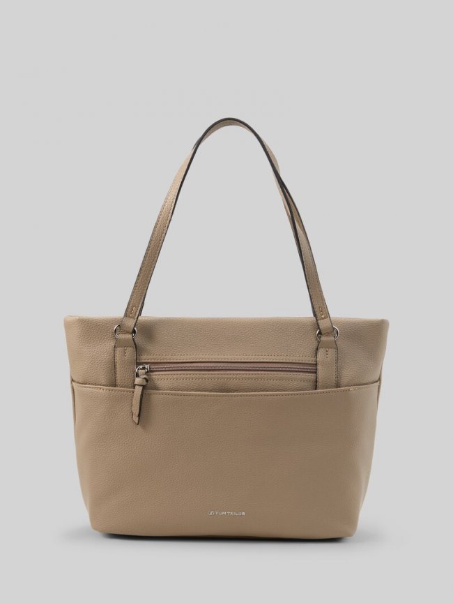 Tom Tailor TTWINA L Shopper mit Reißverschluss-Details - Taupe / Taupe Tom Tailor TTWINA L Shopper mit Reißverschluss-Details - Taupe / Taupe