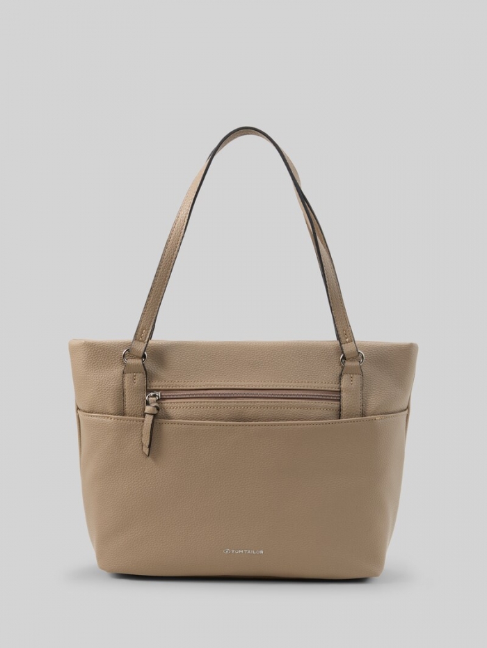 Tom Tailor TTWINA L Shopper mit Reißverschluss-Details - Taupe / Taupe Tom Tailor TTWINA L Shopper mit Reißverschluss-Details - Taupe / Taupe