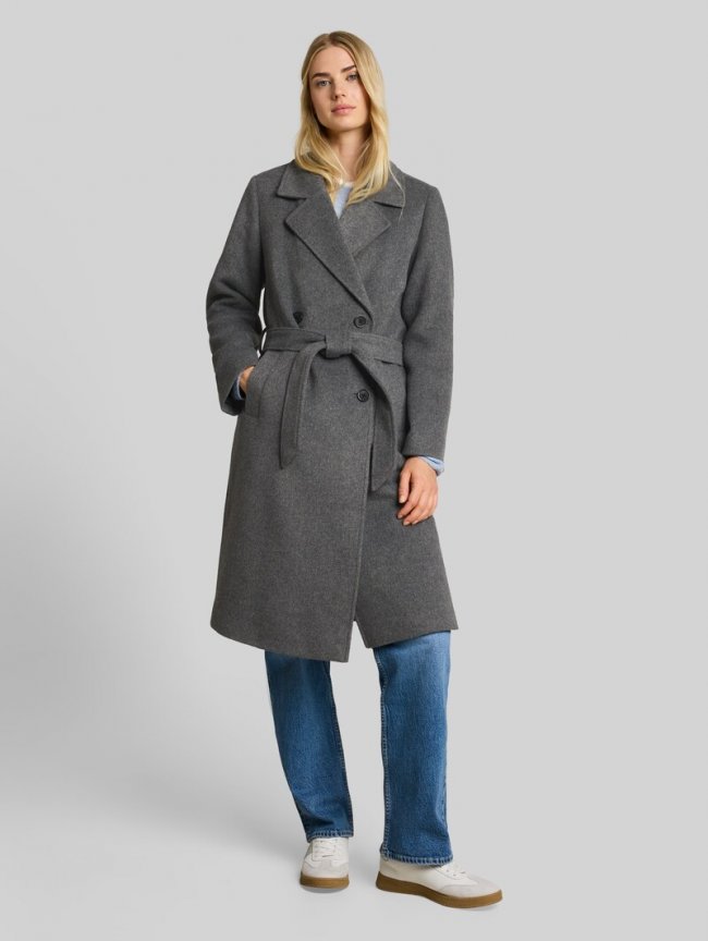Tom Tailor Loose Fit Mantel mit Gürtel - Dark Coal Grey Melange Tom Tailor Loose Fit Mantel mit Gürtel - Dark Coal Grey Melange