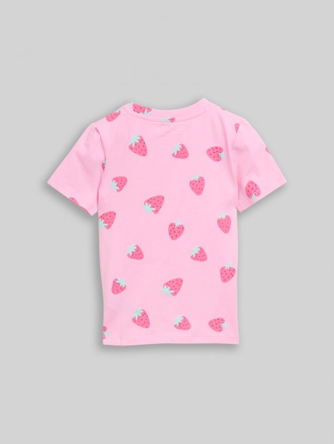 Tom Tailor T-Shirt mit Muster - Big Pink Strawberry Print Tom Tailor T-Shirt mit Muster - Big Pink Strawberry Print