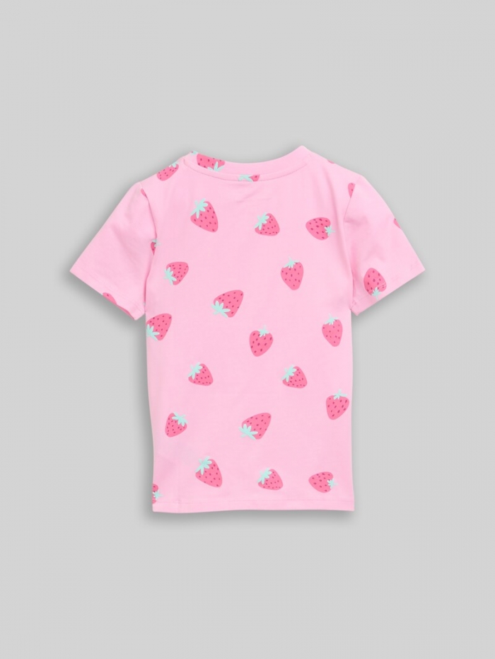 Tom Tailor T-Shirt mit Muster - Big Pink Strawberry Print Tom Tailor T-Shirt mit Muster - Big Pink Strawberry Print