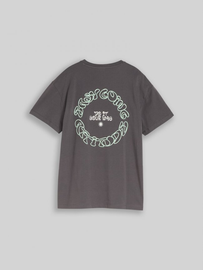 Tom Tailor Oversize T-Shirt mit Print - Dark Urban Grey Tom Tailor Oversize T-Shirt mit Print - Dark Urban Grey