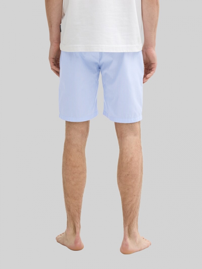 Tom Tailor Pyjama-Shorts aus Baumwolle mit Streifenmuster - Blue-light-stripe Tom Tailor Pyjama-Shorts aus Baumwolle mit Streifenmuster - Blue-light-stripe