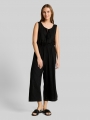Tom Tailor Jumpsuit mit Leinenanteil - Black Beige Vertical Stripe Tom Tailor Jumpsuit mit Leinenanteil - Black Beige Vertical Stripe