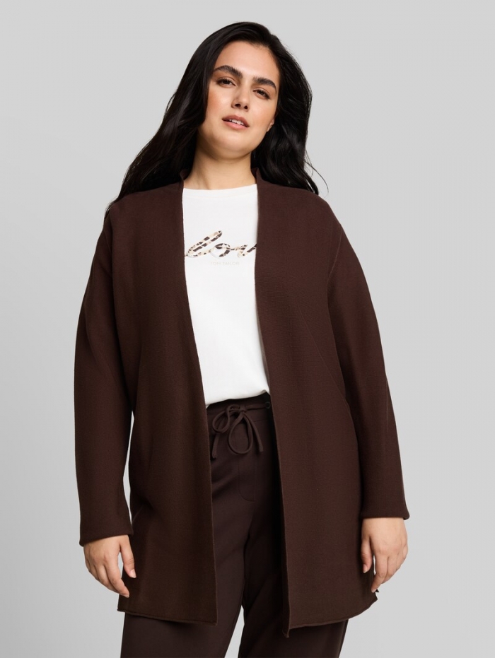 Tom Tailor Plus Size - Cardigan aus Baumwolle - Java Dark Brown Tom Tailor Plus Size - Cardigan aus Baumwolle - Java Dark Brown