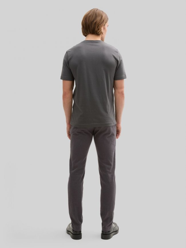 Tom Tailor TTTRAVIS SLIM Chino Hose mit Gürtel - Grey Black Zig Zag Structure Tom Tailor TTTRAVIS SLIM Chino Hose mit Gürtel - Grey Black Zig Zag Structure