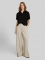 Tom Tailor Wide Leg Hose mit Leinenanteil - Beige Black Vertical Stripe Tom Tailor Wide Leg Hose mit Leinenanteil - Beige Black Vertical Stripe