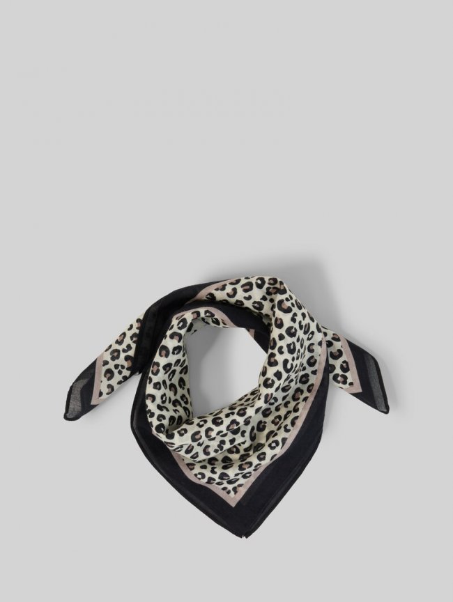 Tom Tailor Bandana Halstuch mit Leo-Print - Beige Brown Leo Print Tom Tailor Bandana Halstuch mit Leo-Print - Beige Brown Leo Print