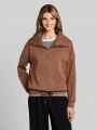 Tom Tailor Troyer Sweatshirt aus Scuba - Camel Tom Tailor Troyer Sweatshirt aus Scuba - Camel