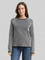 Tom Tailor Strickpullover mit Rundhalsausschnitt - Black White Plaited Knit Tom Tailor Strickpullover mit Rundhalsausschnitt - Black White Plaited Knit