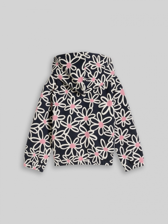 Tom Tailor Cropped Hoodie Sweatjacke mit Muster - Dark Blue Big Daisy Print Tom Tailor Cropped Hoodie Sweatjacke mit Muster - Dark Blue Big Daisy Print
