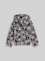Tom Tailor Cropped Hoodie Sweatjacke mit Muster - Dark Blue Big Daisy Print Tom Tailor Cropped Hoodie Sweatjacke mit Muster - Dark Blue Big Daisy Print