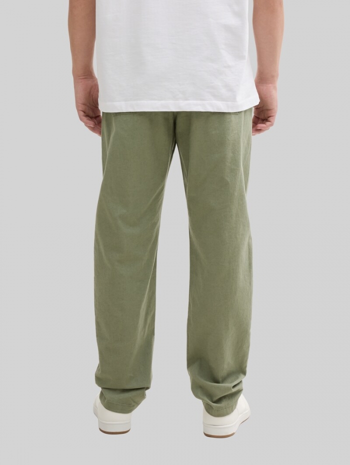 Tom Tailor Loose Fit Hose mit Leinenanteil - Tree Moss Green Tom Tailor Loose Fit Hose mit Leinenanteil - Tree Moss Green