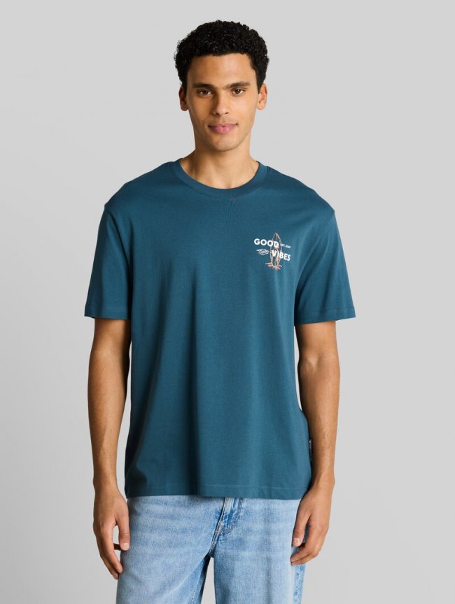 Tom Tailor Relaxed Fit T-Shirt mit Rückenprint - Tide Petrol Tom Tailor Relaxed Fit T-Shirt mit Rückenprint - Tide Petrol
