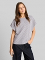 Tom Tailor Jacquard T-Shirt aus Baumwolle - Navy Offwhite Structure Stripe