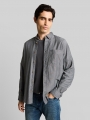 Tom Tailor Regular Fit Hemd mit Turn-Up-Funktion - Tarmac Grey Herringbone Tom Tailor Regular Fit Hemd mit Turn-Up-Funktion - Tarmac Grey Herringbone