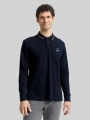 Tom Tailor Langarm Piqué Poloshirt mit Logo-Print - Sky Captain Blue Tom Tailor Langarm Piqué Poloshirt mit Logo-Print - Sky Captain Blue