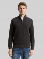Tom Tailor Troyer Strickpullover aus Baumwolle - Tarmac Grey Tom Tailor Troyer Strickpullover aus Baumwolle - Tarmac Grey