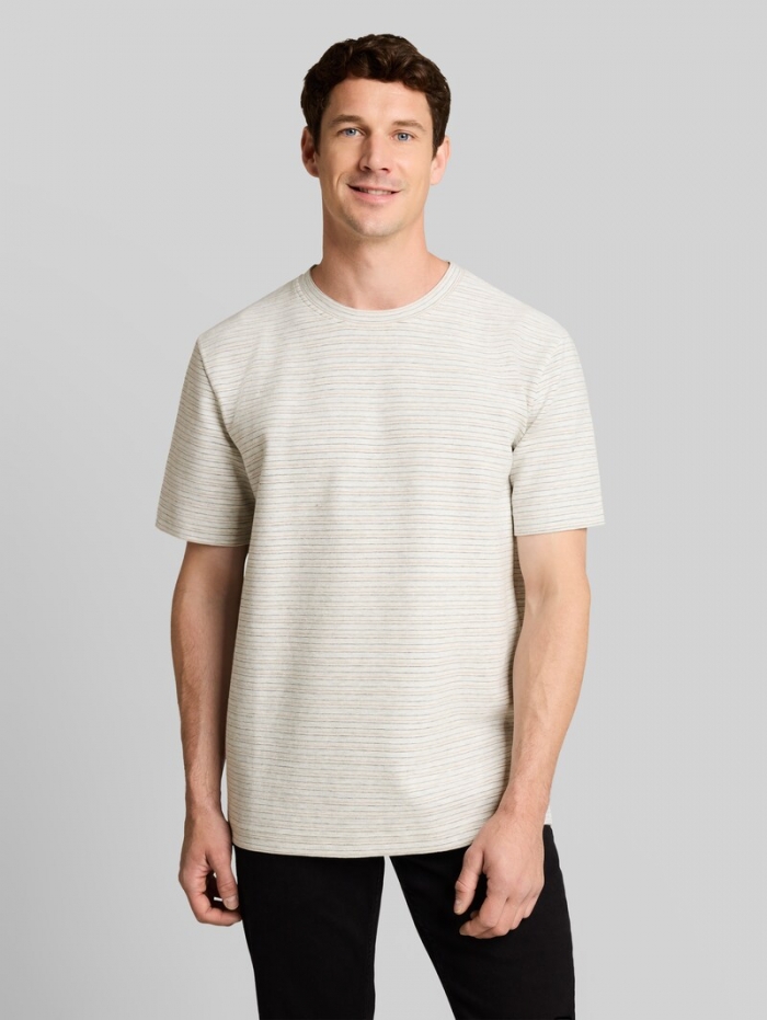 Tom Tailor T-Shirt mit Streifenmuster - White Brown Navy Stripes Tom Tailor T-Shirt mit Streifenmuster - White Brown Navy Stripes