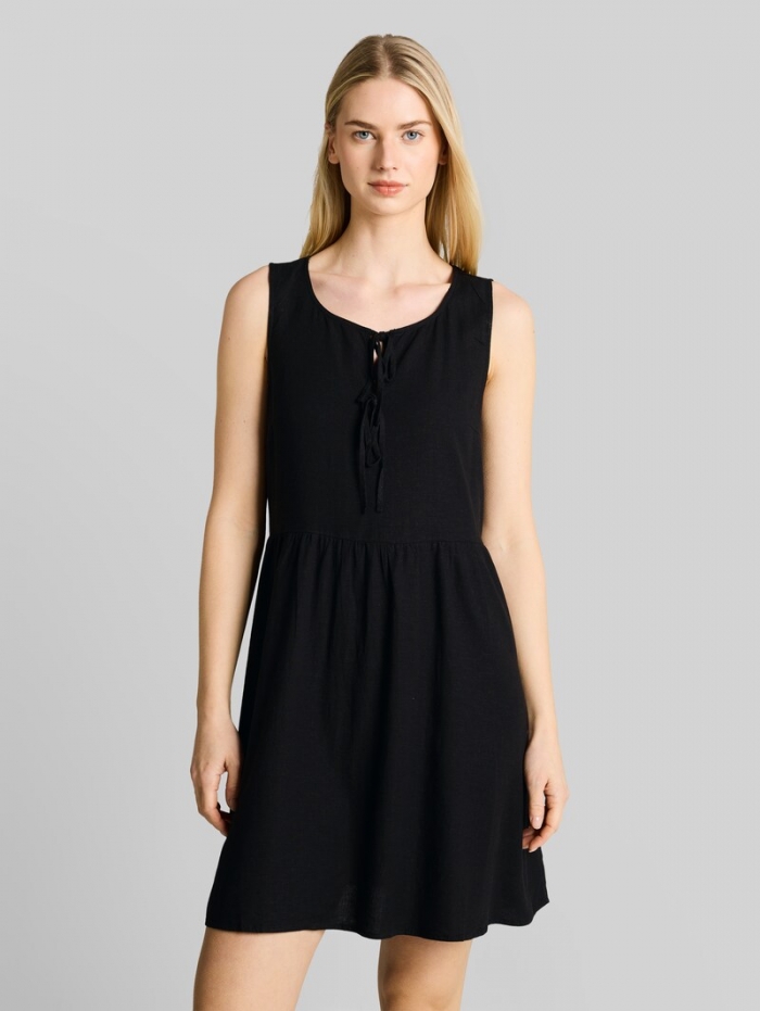 Tom Tailor Mini-Kleid mit Leinenanteil - Deep Black Tom Tailor Mini-Kleid mit Leinenanteil - Deep Black