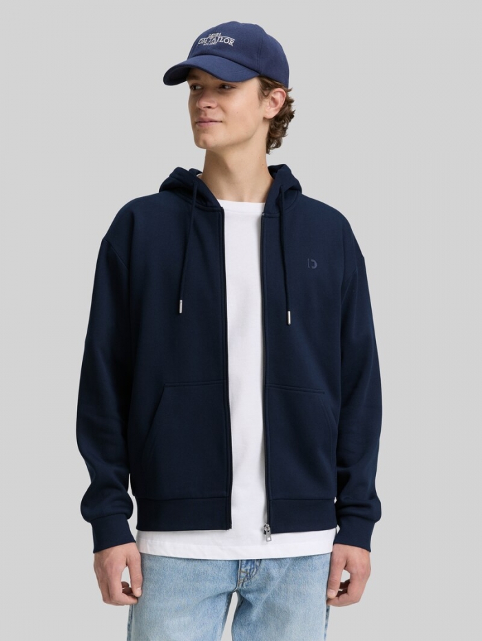 Tom Tailor Hoodie Sweatjacke mit Logo-Print - Sky Captain Blue Tom Tailor Hoodie Sweatjacke mit Logo-Print - Sky Captain Blue