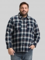 Tom Tailor Plus Size - Comfort Fit Flanell-Hemd mit Karomuster - Navy Multicolor Check
