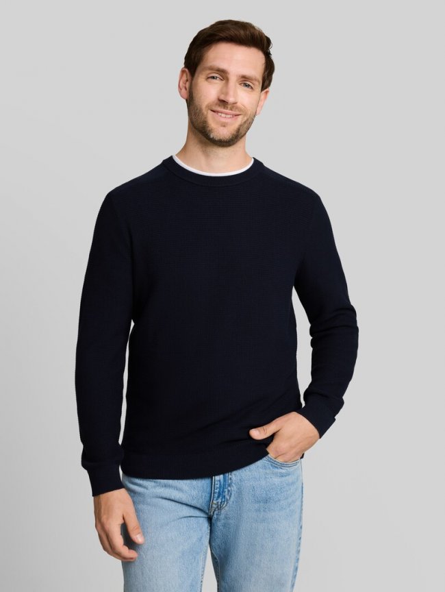 Tom Tailor Strickpullover aus Baumwolle - Sky Captain Blue Tom Tailor Strickpullover aus Baumwolle - Sky Captain Blue