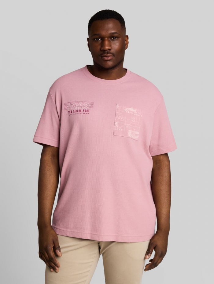 Tom Tailor Plus Size - T-Shirt mit Waffelstruktur - Dusty Rose Tom Tailor Plus Size - T-Shirt mit Waffelstruktur - Dusty Rose