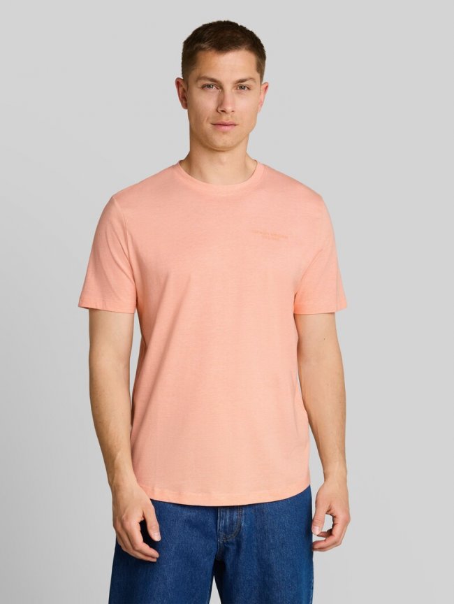 Tom Tailor T-Shirt mit feinem Streifenmuster - Peach Orange White Fine Stripe Tom Tailor T-Shirt mit feinem Streifenmuster - Peach Orange White Fine Stripe
