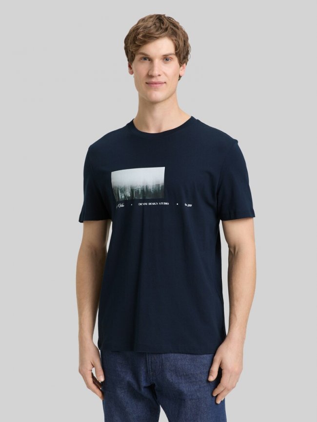 Tom Tailor T-Shirt mit Fotoprint - Sky Captain Blue Tom Tailor T-Shirt mit Fotoprint - Sky Captain Blue