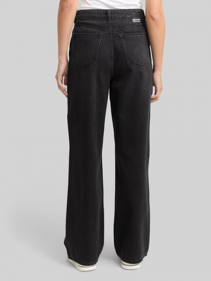 Tom Tailor TTLINOU WIDE Jeans mit Strasssteinen - Black Stone Wash Denim Tom Tailor TTLINOU WIDE Jeans mit Strasssteinen - Black Stone Wash Denim