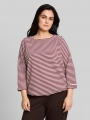 Tom Tailor Plus Size - Langarmshirt mit Knopf-Details - Light Pink Preppy Plum Stripe Tom Tailor Plus Size - Langarmshirt mit Knopf-Details - Light Pink Preppy Plum Stripe