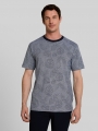 Tom Tailor Jacquard T-Shirt mit Muster - Navy Leaf Jacquard Design Tom Tailor Jacquard T-Shirt mit Muster - Navy Leaf Jacquard Design
