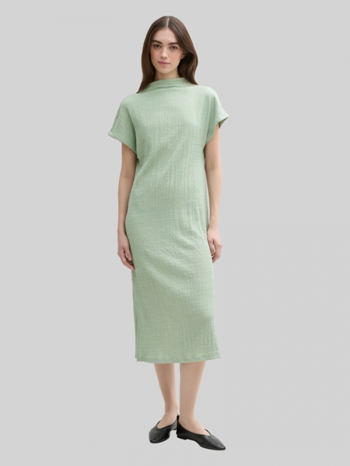 Tom Tailor Midi-Kleid mit Stehkragen - Fresh Mint Green Tom Tailor Midi-Kleid mit Stehkragen - Fresh Mint Green