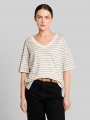 Tom Tailor Oversize T-Shirt mit Streifenmuster - White Beige Irregular Stripe Tom Tailor Oversize T-Shirt mit Streifenmuster - White Beige Irregular Stripe