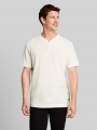 Tom Tailor Henley T-Shirt mit Waffelstruktur - Gardenia White Tom Tailor Henley T-Shirt mit Waffelstruktur - Gardenia White