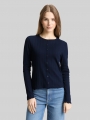 Tom Tailor Pointelle Langarmshirt mit Deko-Knopfleiste - Sky Captain Blue Tom Tailor Pointelle Langarmshirt mit Deko-Knopfleiste - Sky Captain Blue