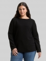 Tom Tailor Plus Size - Sweatshirt mit Glitzer-Effekt - Deep Black Tom Tailor Plus Size - Sweatshirt mit Glitzer-Effekt - Deep Black